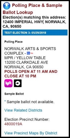 Polling place lookup tool