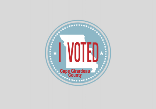 The winning sticker, with an outline of Missouri in the background.