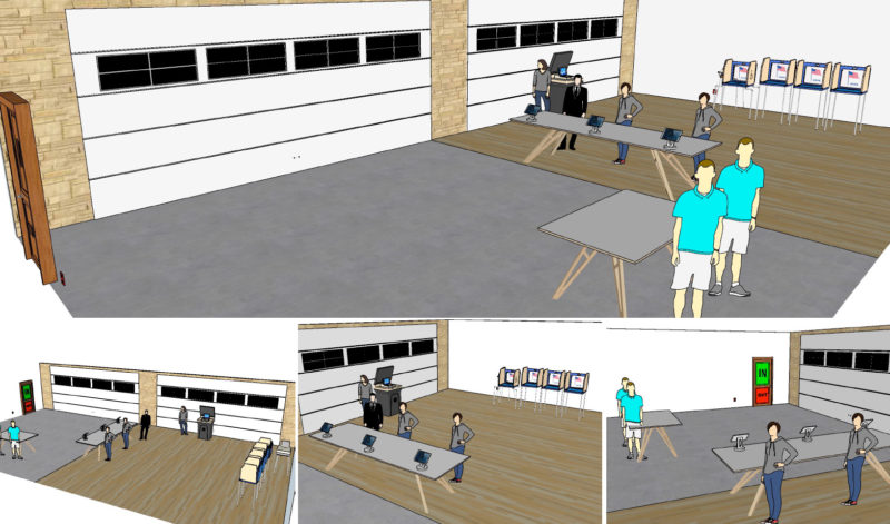 3D visualization of polling place used to reduce voter wait times